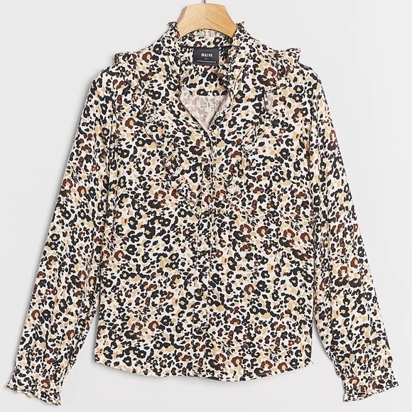 NWT Anthropologie Leopard Prints Button-down Shirt - Picture 5 of 10